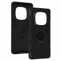 Gredzena bruņu viedtālruņa apvalks Xiaomi Redmi Note 14 Pro 4G melns