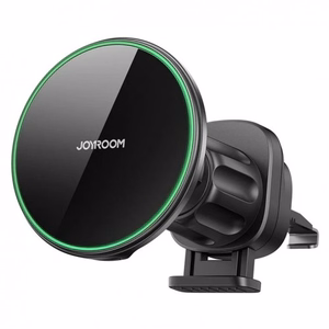 Automašīnas turētājs Joyroom JR-ZS214 Qi2 melns bezvadu uzlāde 15W magnētisks / gaisa ventilatora reste