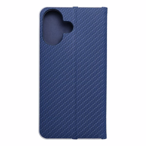 Viedtālruņa apvalks LUNA Book Carbon priekš IPHONE 16 zils