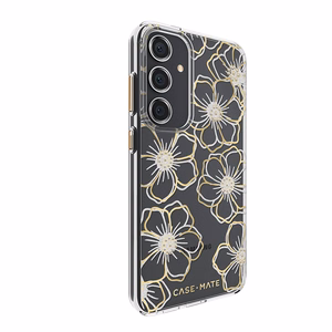 Case-Mate Floral Gems vāciņš ierīcei Samsung Galaxy S24+, zelta krāsā
