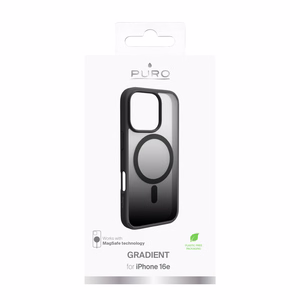 Puro krāsu pārejas MagSafe silikona apvalks iPhone 16 Pro Max viedtālrunim – melnā krāsā