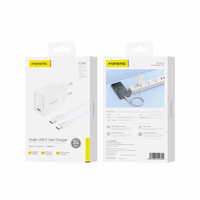 FONENG tīkla lādētājs EU55 GaN PD 20W 1xUSB-C + kabelis USB-C - USB-C balts