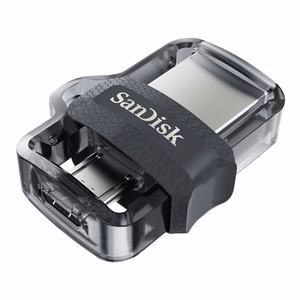 SanDisk 173384 USB zibatmiņas disks 32 GB USB Type-A / Micro-USB melns, caurspīdīgs