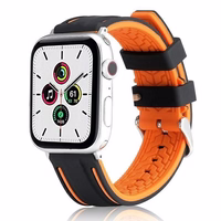 Beline Siksniņa Apple Watch Solid Silicone 42/44/45/49mm oranžs-melns