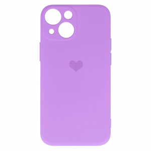 Viedtālruņa apvalks ar silikona sirds dizainu Iphone 14 Plus, dizains 1 violeta