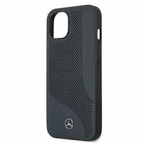 Mercedes ādas perforētās zonas viedtālruņa apvalks iPhone 13 mini – tumši zils