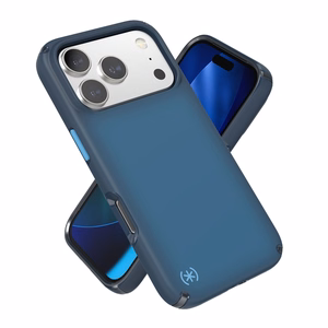 Speck Presidio Lux MagSafe vāciņš ierīcei iPhone 17 Pro, “Deep Sea Fade / Black / Spell Blue” krāsā