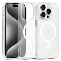 Liavec Spīdīgs Magnētiskais Caurspīdīgs viedtālruņa apvalks Iphone 14 Pro balta