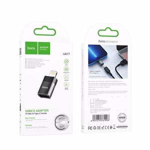 Adapteris Hoco UA17 Lightning uz Type-C melns