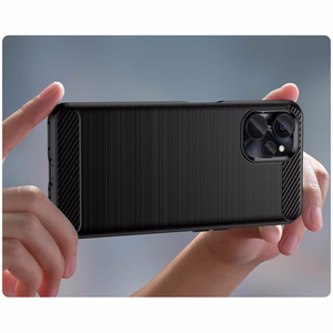 Carbon Case viedtālruņa apvalks Realme 10 5G / Realme 9i 5G elastīgs silikona oglekļa pārklājums melns