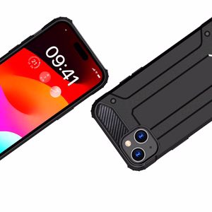 iPhone 15 Plus hibrīda bruņu viedtālruņa apvalks - melns