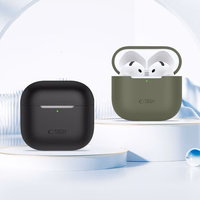 Tech-Protect silikona apvalks Apple AirPods 4 austiņām - pelēks