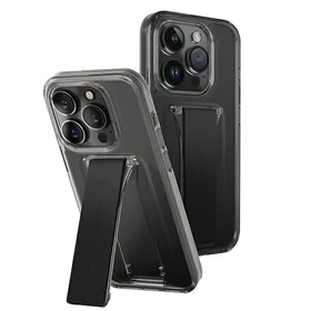 Uniq viedtālruņa apvalks Heldro Mount ar statīvu iPhone 15 Pro 6.1" dūmakains