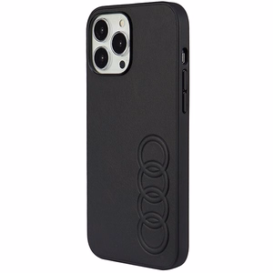 Audi sintētiskās ādas viedtālruņa apvalks iPhone 13 Pro Max 6.7" melns/melns cietais apvalks AU-TPUPPCIP13PM-TT/D1-BK