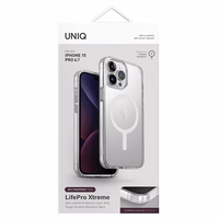 Uniq LifePro Xtreme Magnētiskais uzlādes viedtālruņa apvalks iPhone 15 Pro Max - caurspīdīgs