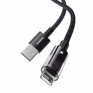Baseus Gem USB-A uz Lightning 2.4A ātras uzlādes kabelis 1 m, melns