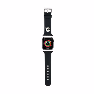 Karl Lagerfeld 3D Rubber Karl Head siksniņa Apple Watch 42 / 44 / 45 / 49 mm, melna