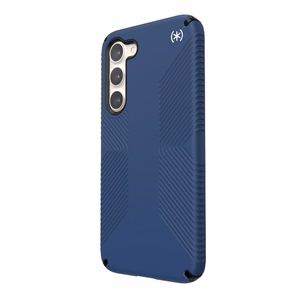 Speck Presidio2 Grip vāciņš ierīcei Samsung Galaxy S23+, ar neslīdošu satvērienu, ar “Coastal Blue / Black” rakstu