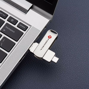 FORCELL F-DATA USB zibatmiņa Metal Duo 16GB USB3.2 Gen 1 (USB A / Type C) sudrabaina