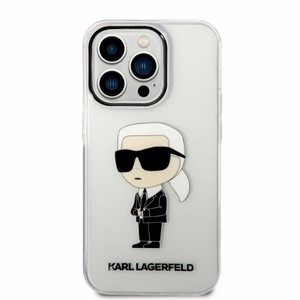 Karl Lagerfeld Ikonik Karl viedtālruņa apvalks iPhone 14 Pro Max - caurspīdīgs