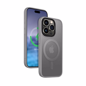 Crong Hybrid Frost MAG Cover vāciņš ierīcei iPhone 15 Pro, saderīgs ar MagSafe, pelēks
