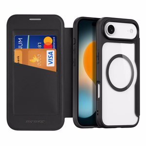 Dux Ducis Skin X Pro viedtālruņa apvalks iPhone 17 Air ar maku, saderīgs ar MagSafe – melns