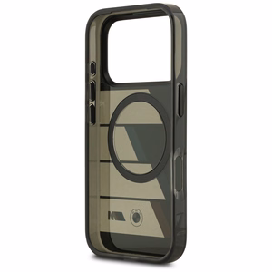 BMW M IML Metal Buttons Tricolor Lines MagSafe Чехол для iPhone 17 Pro - чёрный