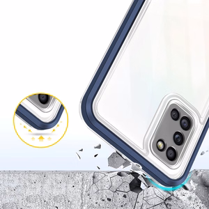 Caurspīdīgs 3in1 viedtālruņa apvalks Samsung Galaxy A03s (166) rāmja gels zils