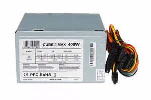 iBox CUBE II barošanas bloks 400 W 20+4 pin ATX ATX sudrabs