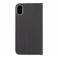 Viedtālruņa apvalks (m) - LUNA Book Carbon IPHONE XR melns (m)