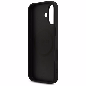 Guess 4G MagSafe futrālis iPhone 17 ar apdrukātu svītru apdruku - melns