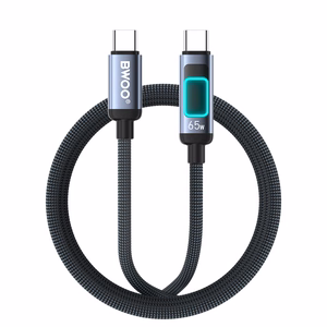BWOO X324CC pīts ātrās uzlādes kabelis ar gaismas indikatoru PD 60W USB-C - USB-C