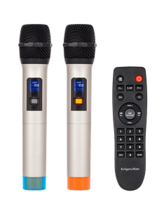 Aktīvā skaļruņu kolonna ar 2 bezvadu UHF mikrofoniem, SD, Bluetooth, FM, USB, 60 W
