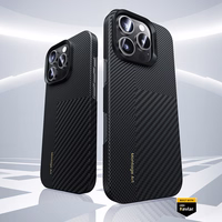Benks Montage Magnētiskais Armor Air Kevlar viedtālruņa apvalks PC rāmis 600D+1500D (MB65) Iphone 16 Pro melns
