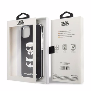 Karl Lagerfeld KLHCP13STPE2TK iPhone 13 mini 5,4 "melns cietais apvalks Karl & Choupette Head