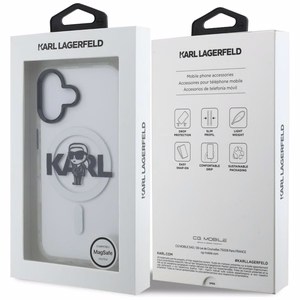 Karl Lagerfeld IML Karl Sketch Logo MagSafe maciņš iPhone 16 - caurspīdīgs