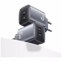 Tīkla lādētājs USAMS CC305 T66 45W GaN 2xUSB-C tarnish