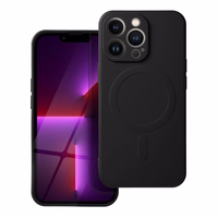 Silikona MAG COVER viedtālruņa apvalks iPhone 17 Pro Max melns, saderīgs ar MagSafe