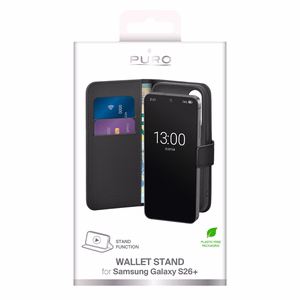 Puro Eco-Leather maciņš priekš Samsung Galaxy S26 Plus ar maku - melns