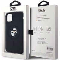 Karl Lagerfeld Silikona Karl&Choupette Magnētiskais viedtālruņa apvalks iPhone 11 / Xr - melns