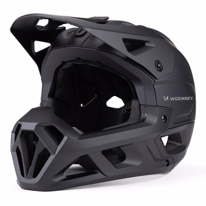 Wozinsky pilnas sejas velosipēda ķivere ar noņemamu vizieri, 60–62 cm, melna