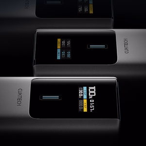 CUKTECH CKPB100PGLBL ārējais akumulators, 10000 mAh, 150 W, USB-C / USB-A, pelēks