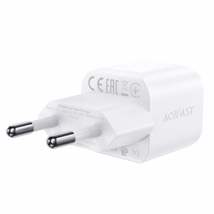 Acefast A73 Mini PD 20W GaN sienas lādētājs + USB-C kabelis - balts