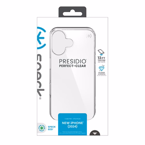Caurspīdīgs Speck Presidio Perfect-Clear vāciņš iPhone 16 tālrunim