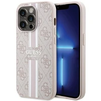 Guess 4G Printed Str Magnētiskais viedtālruņa apvalks iPhone 15 Pro - rozā
