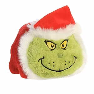 Grinch Spudsters plīša rotaļlieta/spilvens Ziemassvētku vecīša tērpā, 25 cm