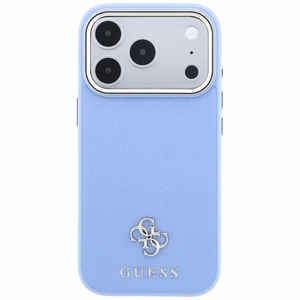 Guess Saffiano Small 4G & Classic Logo vāciņš modelim iPhone 18 Pro / 17 Pro, saderīgs ar MagSafe – gaiši zils