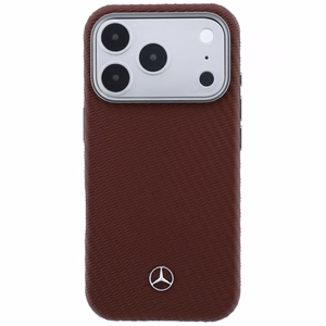 Mercedes ādas MagSafe maciņš iPhone 17 Pro Max koka efekts - sarkans
