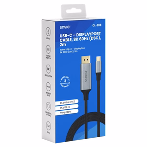 Savio CL-208 USB kabelis USB 3.2 Gen 1 (3.1 Gen 1) 2 m USB C melns, pelēks