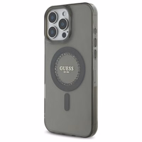 Guess IML Rhinestones Magnētiskais viedtālruņa apvalks iPhone 16 Pro Max - melns